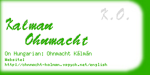 kalman ohnmacht business card